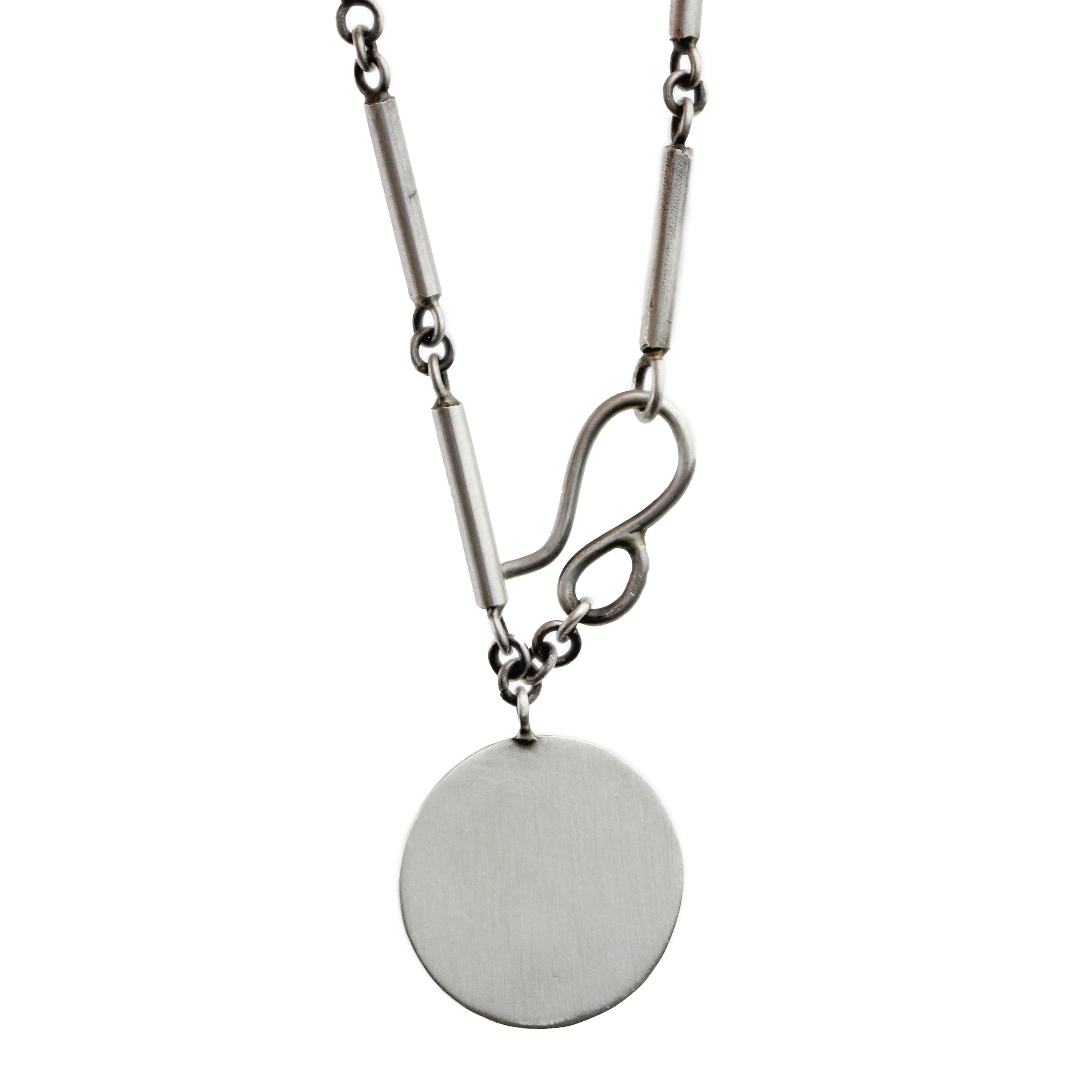 Bar Chain with Disc Necklace-Jane Diaz