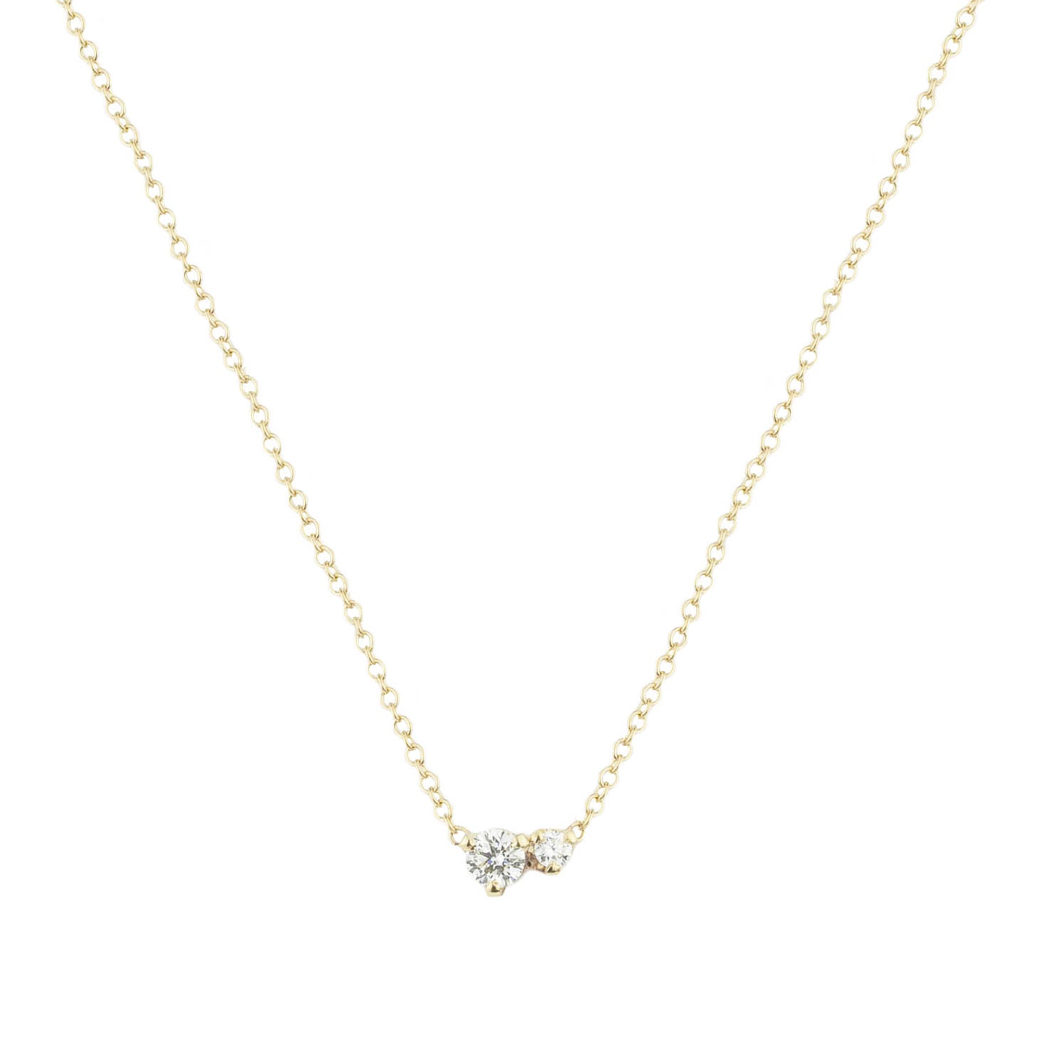 Double Diamond Prong Necklace-Zoë Chicco