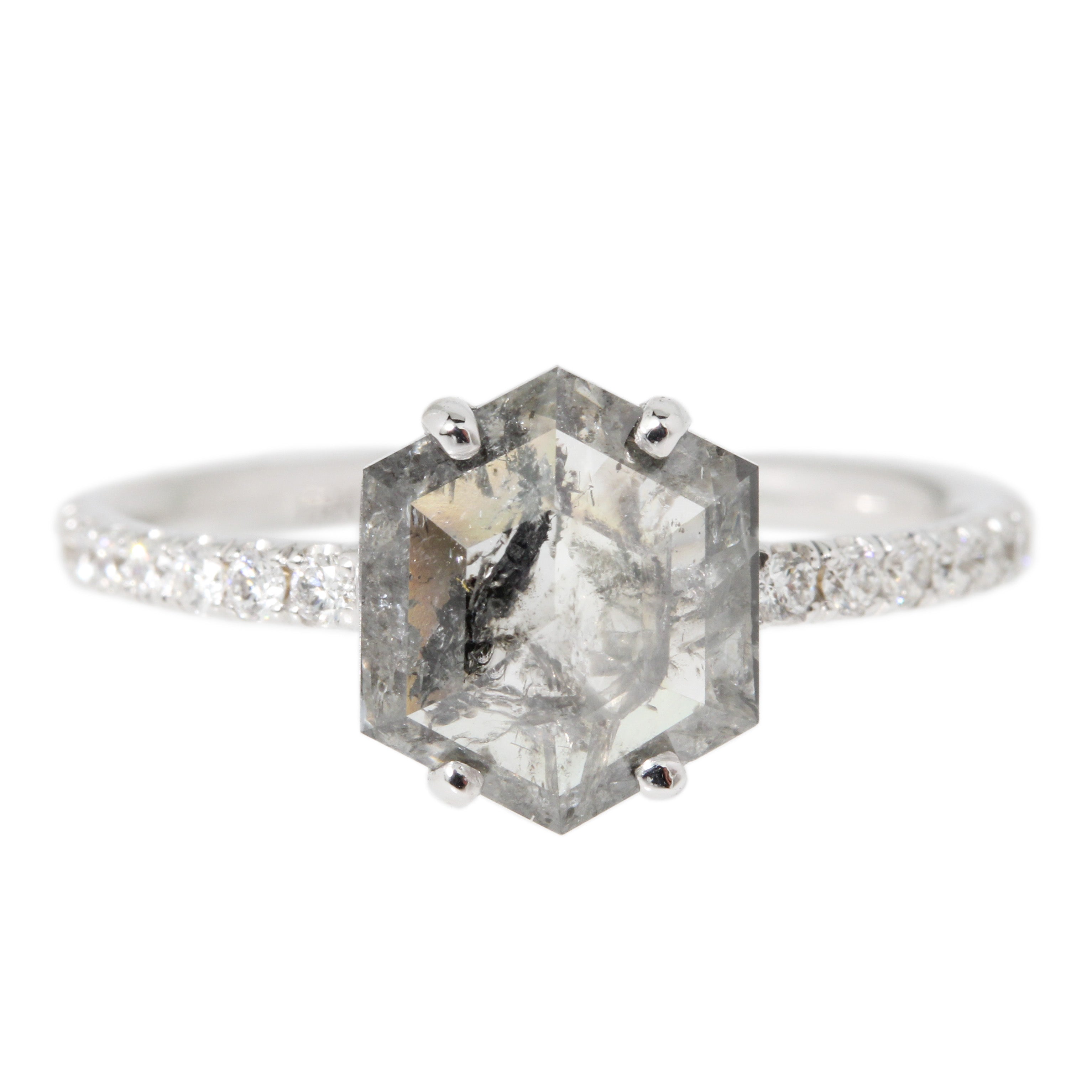 Salt and Pepper Hexagon Diamond Ring-Little Bird by Chemistry