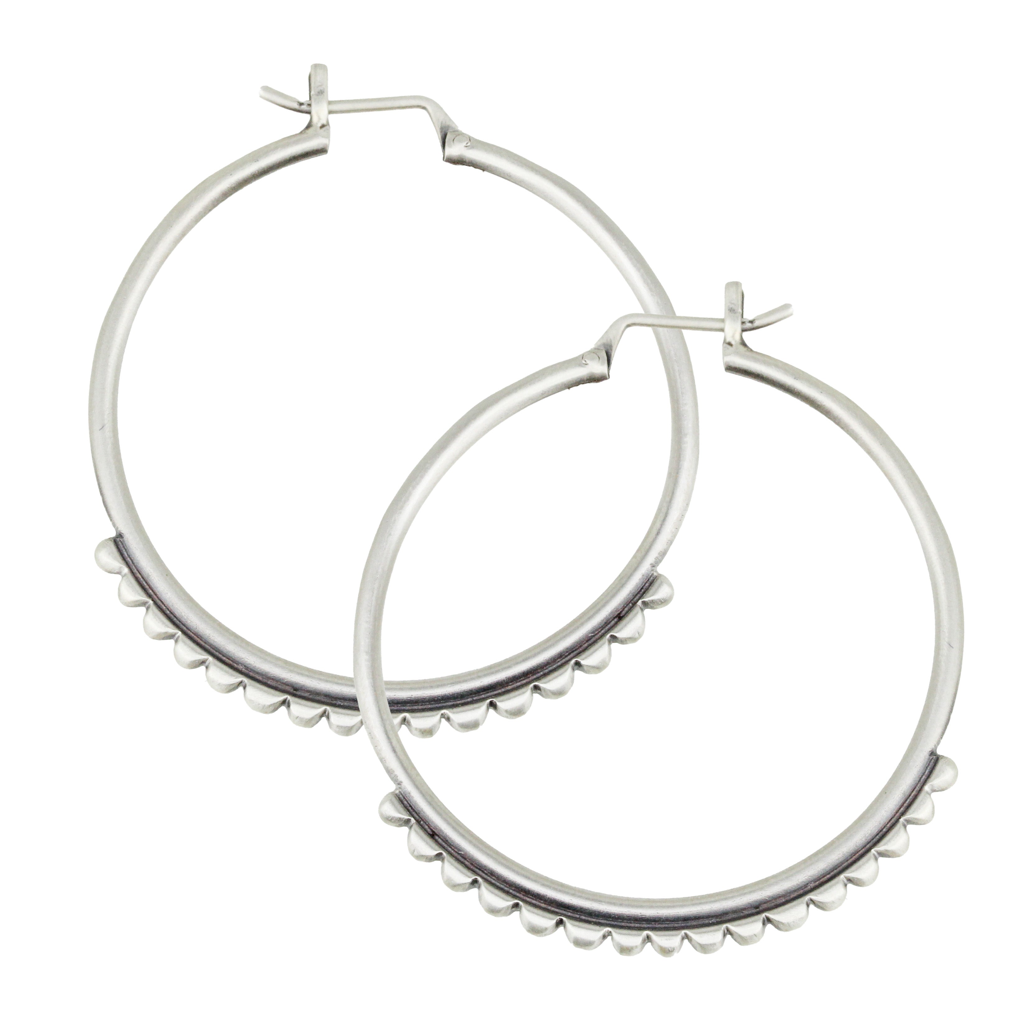 Serrated Hoop Earrings-Jane Diaz